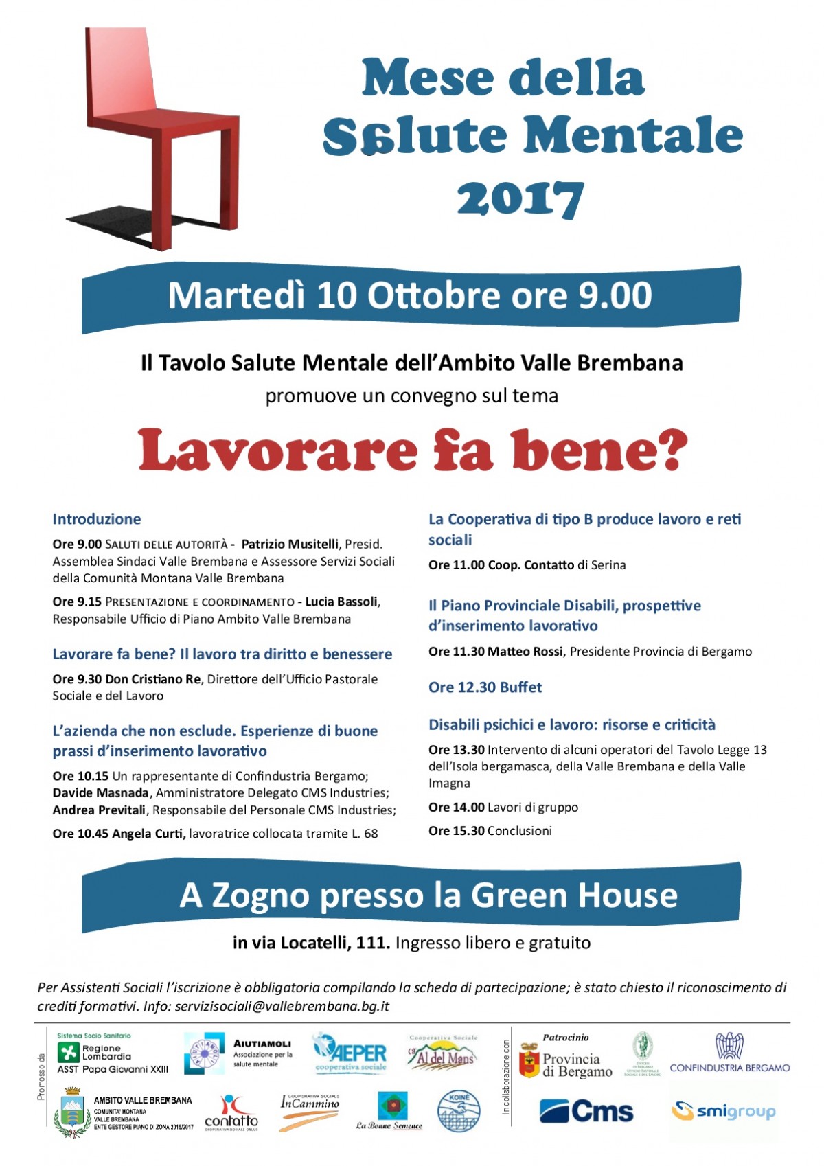 Locandina Convegno "Lavorare fa bene?" del 10 ottobre 